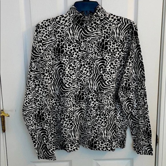Mock Neck Animal Print Sweater size Large - Picture 1 of 3